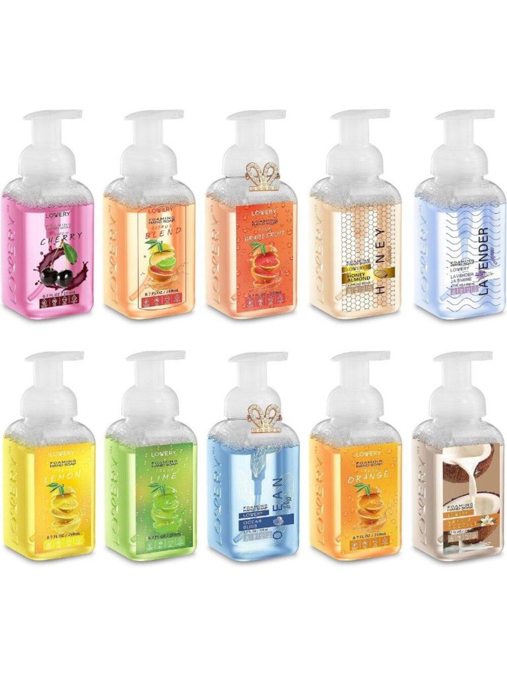 Moisturizing Foaming Hand Soap 10 Pack with Aloe Vera & Essential Oils - Citrus